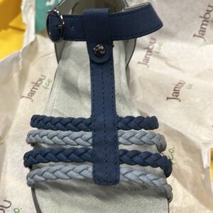 JBU Navy and Gray Braided Sandals